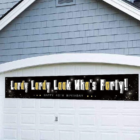 Look Who’s Forty Fabric Sign - Picture 3 of 3